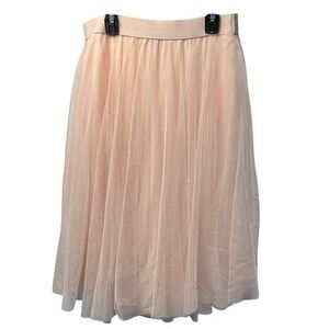 Charlotte Russe Peach Pink Tulle Midi‎ Skirt Elastic Waist Layered Mesh Large